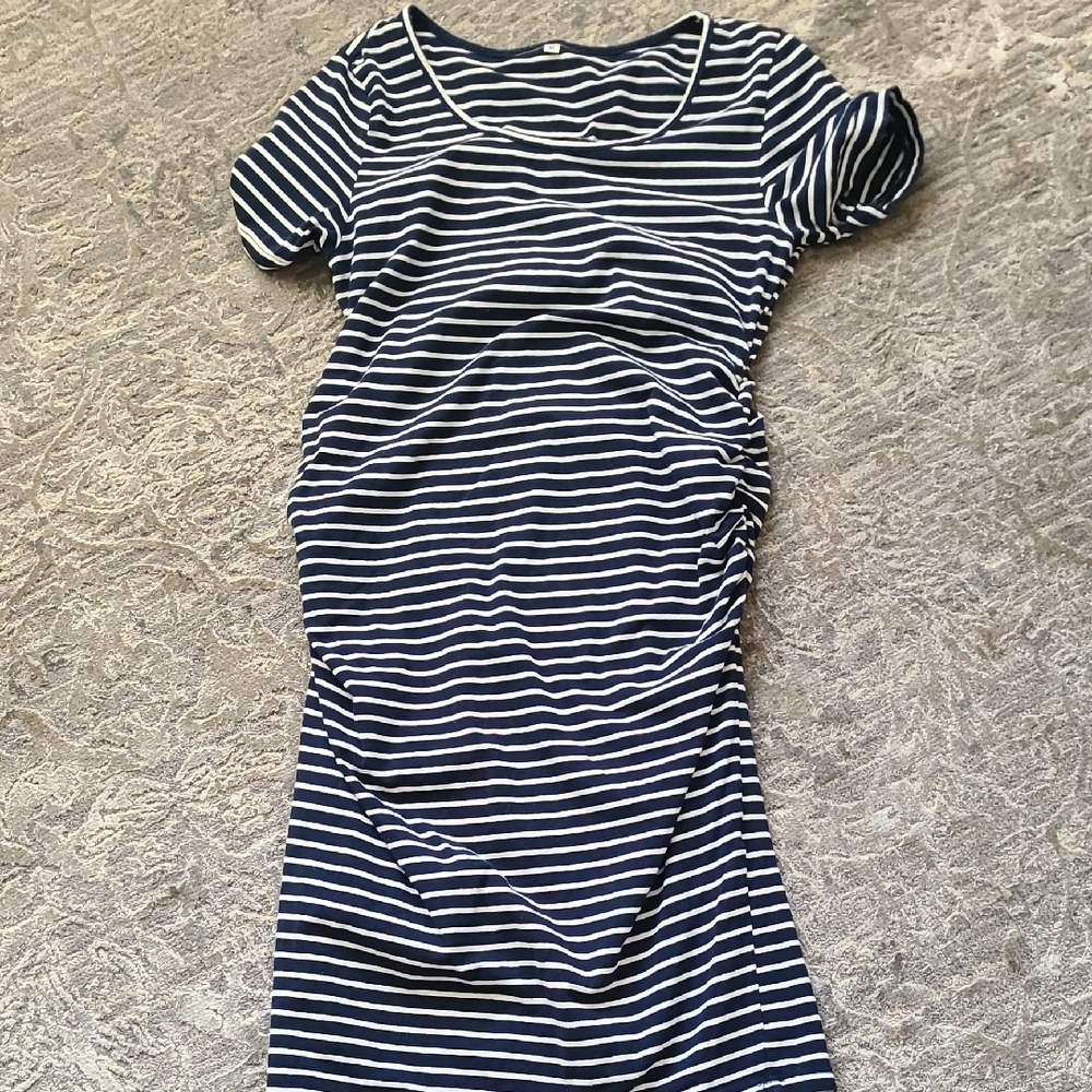 Navy and White Striped Dress